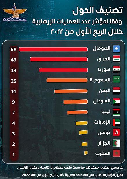 عقيل: 55% من العمليات الإرهابية جرت في ثلاث دول تشهد نزاعات مسلحة