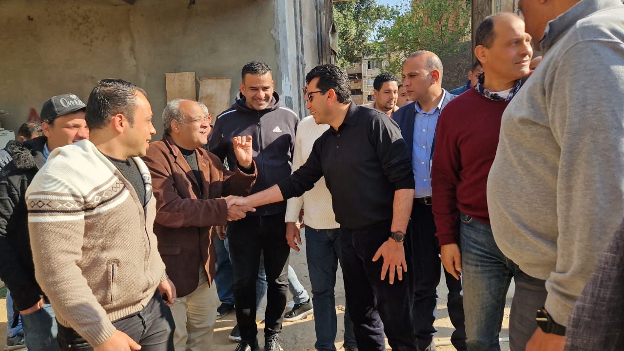 صبحي يتفقد أعمال التطوير بمركز شباب الشرابية تمهيداً لافتتاحه
