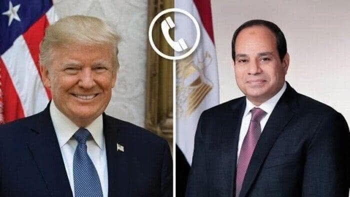 الرئيس السيسى يتلقى التهاني بعيد الفطر من ترامب