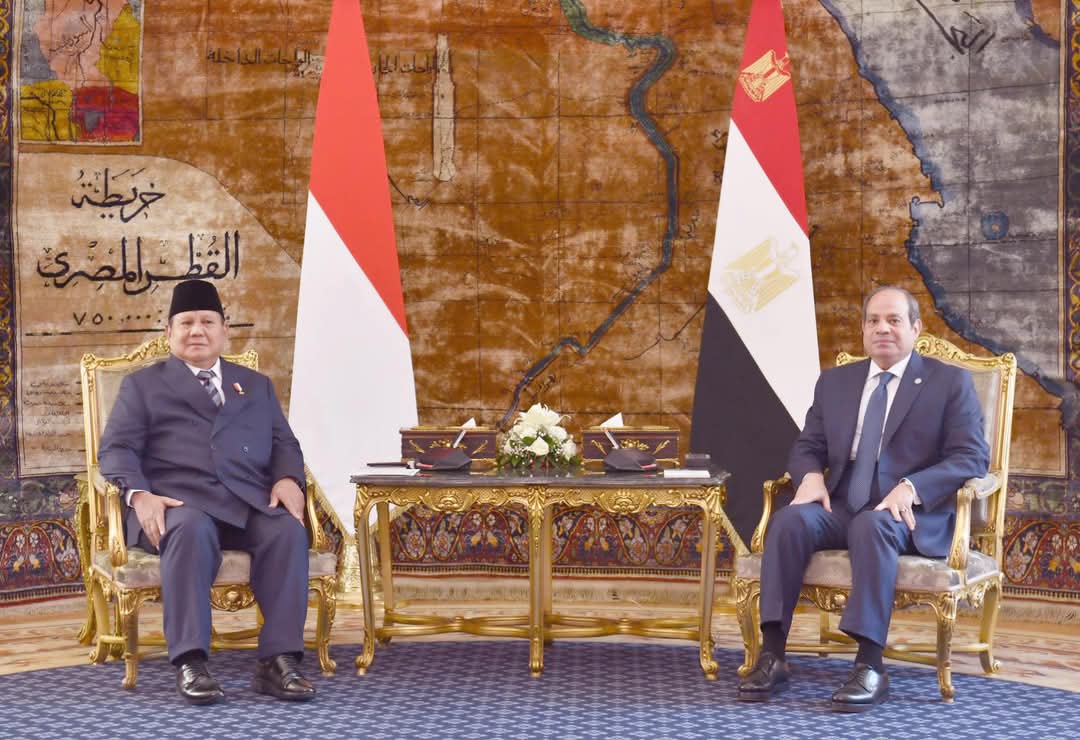 الرئيس السيسى نظيره الإندونيسي : ضرورة بدء عملية إعادة إعمار قطاع غزة