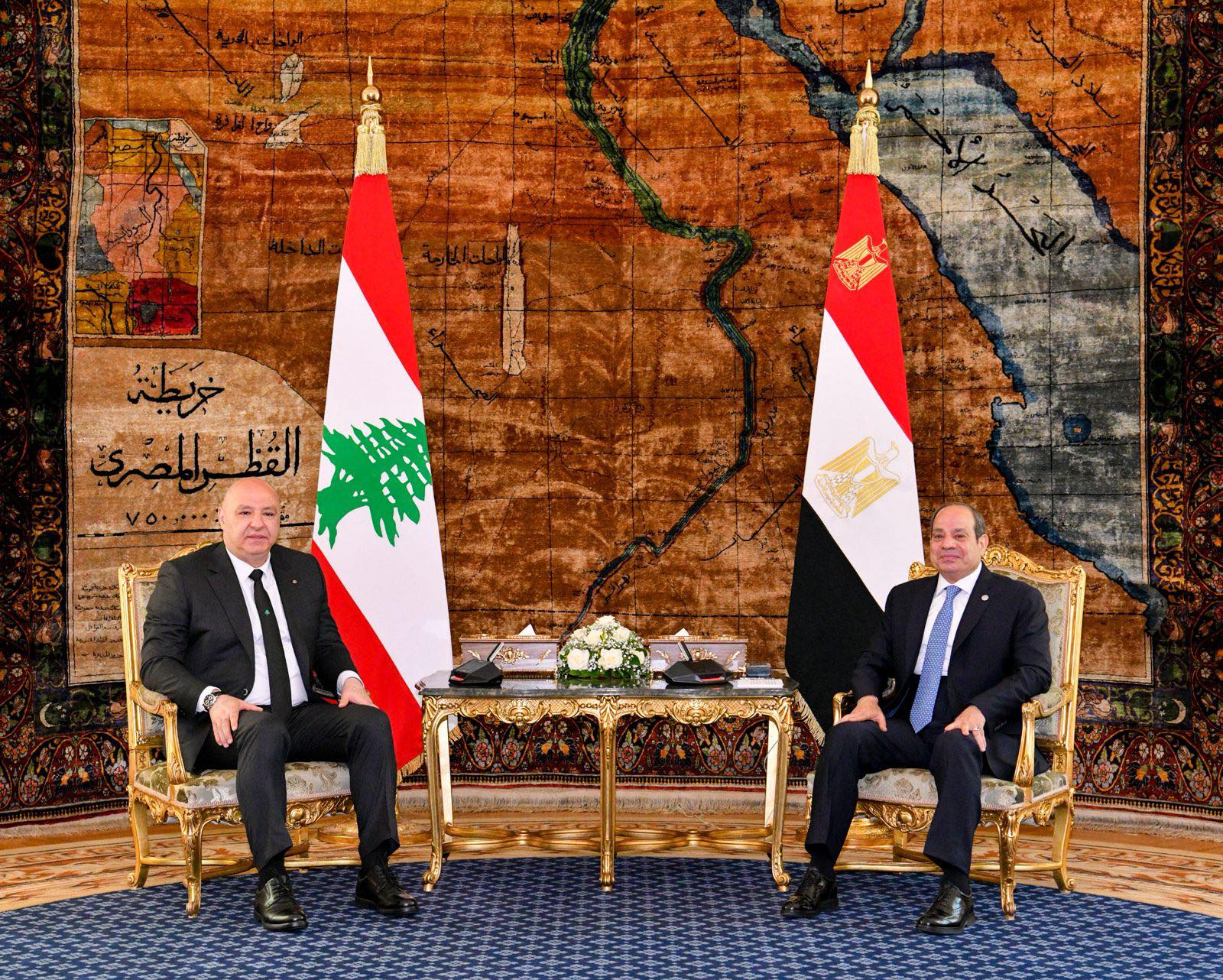 الرئيس السيسى ونظيره اللبنانى يناقشان آليات دعم استقرار لبنان
