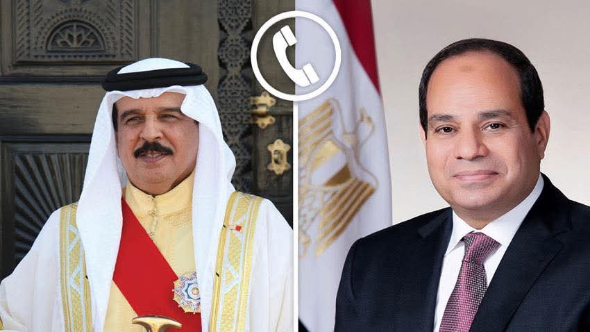 الرئيس السيسي وملك البحرين يعربان عن قلقهما البالغ من التصعيد الجاري بين إسرائيل وإيران