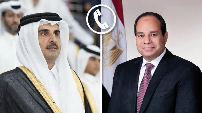 الرئيس السيسى : إدانة مصر ورفضها التام لأي انتهاك يمس بسيادة قطر