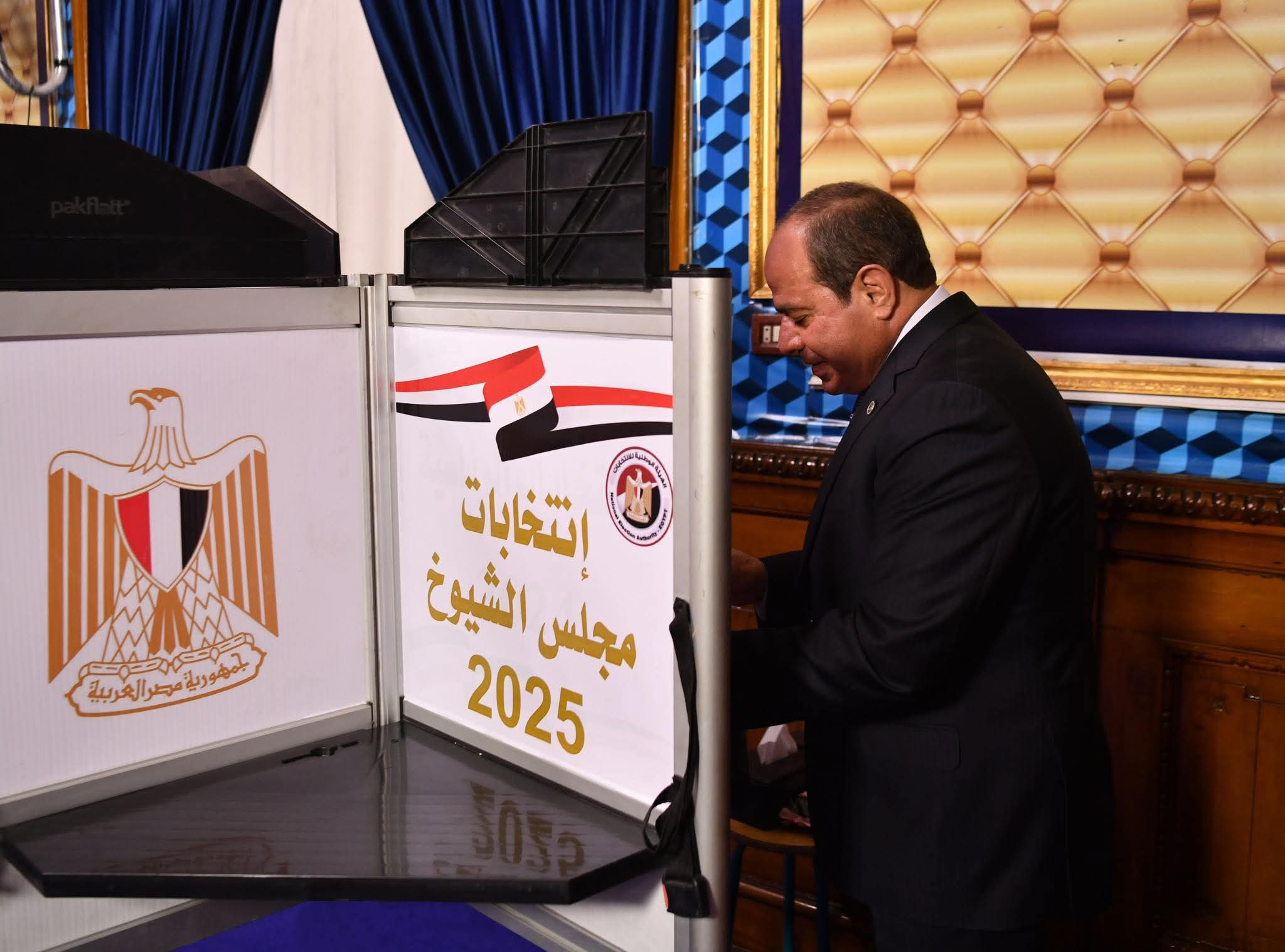 الرئيس السيسي، يدلى بصوته في انتخابات مجلس الشيوخ