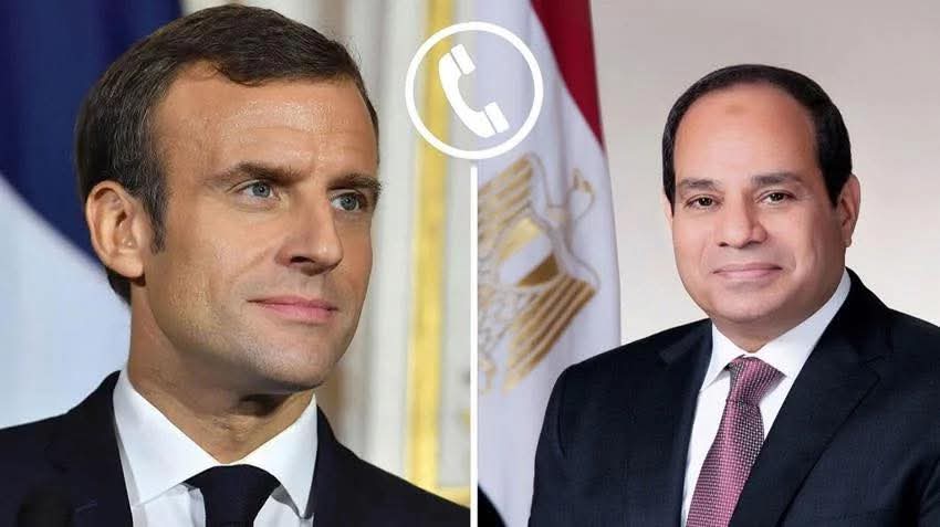 الرئيس السيسي يبحث مع نظيره الفرنسي التحضيرات الجارية لعقد مؤتمر.. حل الدولتين