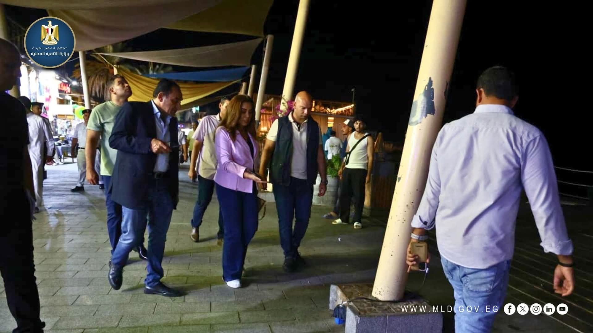 جولة ليلية مفاجئة لوزيرة التنمية المحلية بمدينة دهب