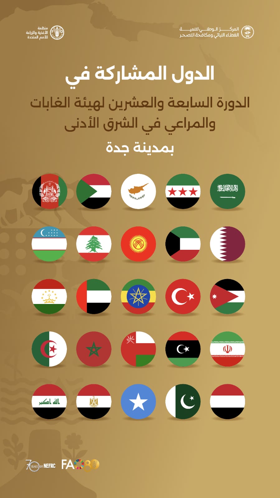 انطلاق أعمال الدورة الـ 27 لهيئة الغابات والمراعي في الشرق الأدنى اليوم بجدة