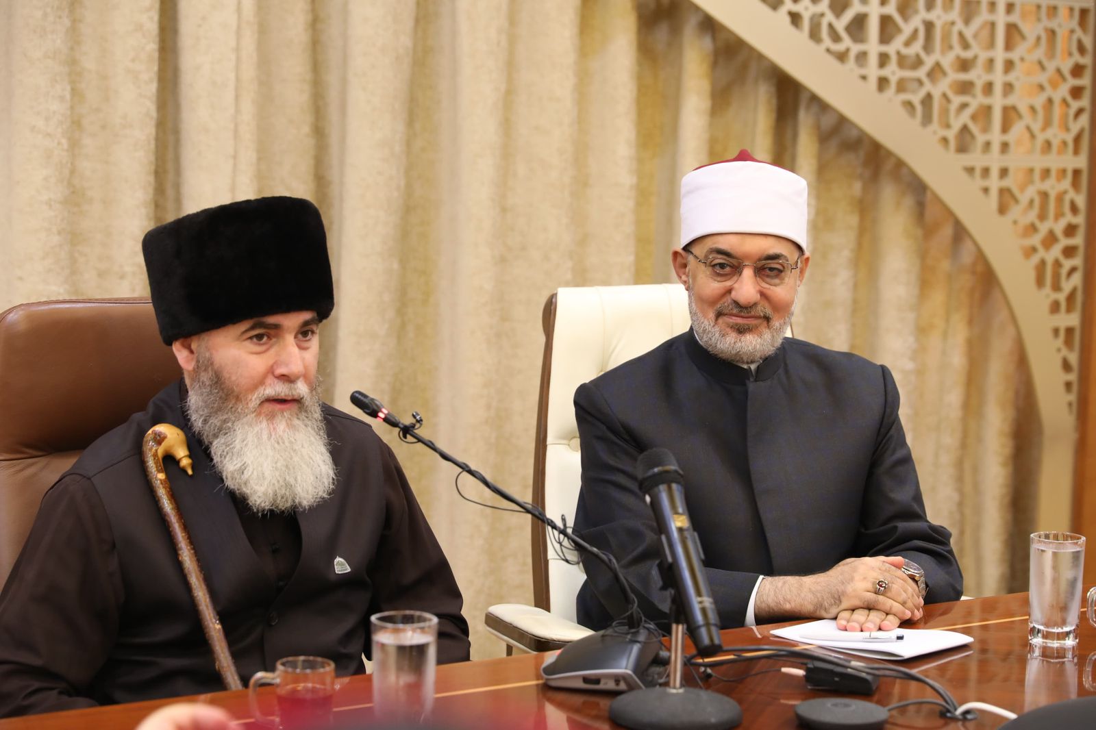 مفتي الجمهورية يبحث مع مفتي الشيشان آفاق التعاون المشترك