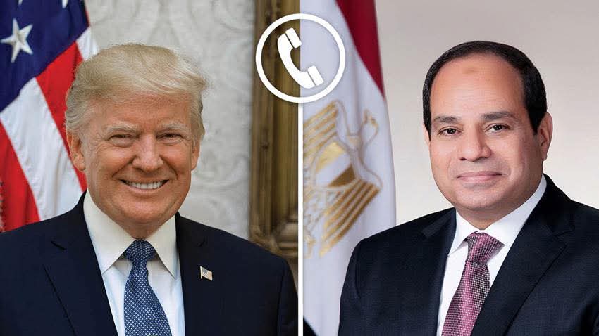 الرئيس السيسى يوجه التهنئة للرئيس ترامب لنجاح جهوده الحثيثة في وقف الحرب في قطاع غزة