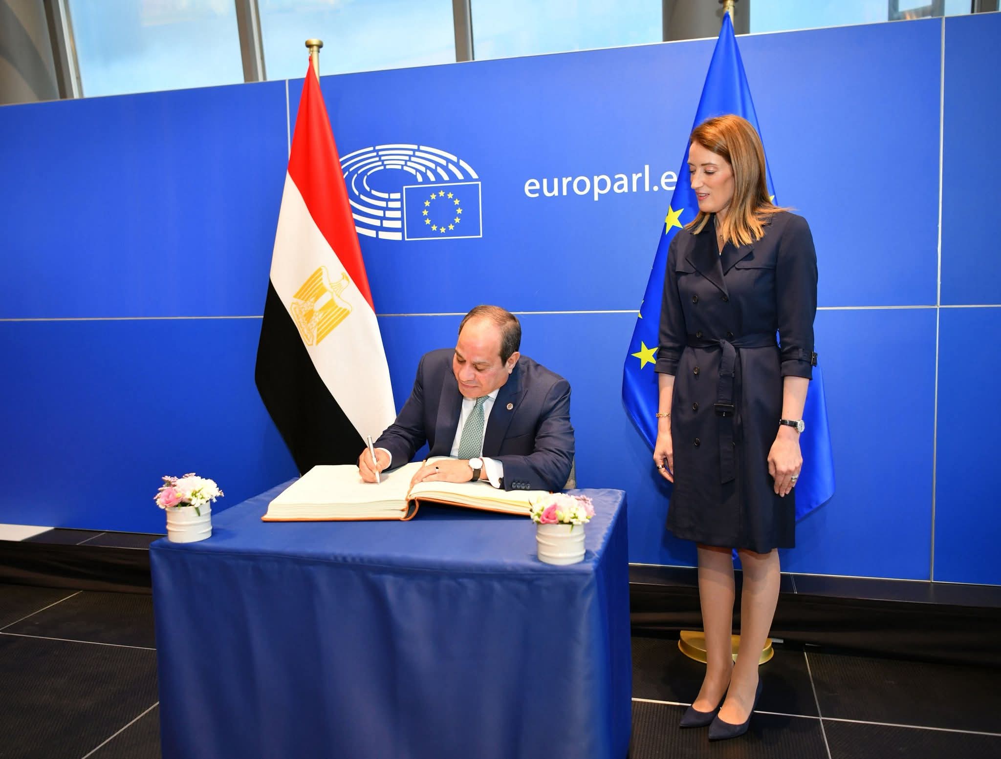 الرئيس السيسى : تعزيز الحوار البرلماني المصري الأوروبي باعتباره جسراً للتواصل بين شعوب ضفتي المتوسط