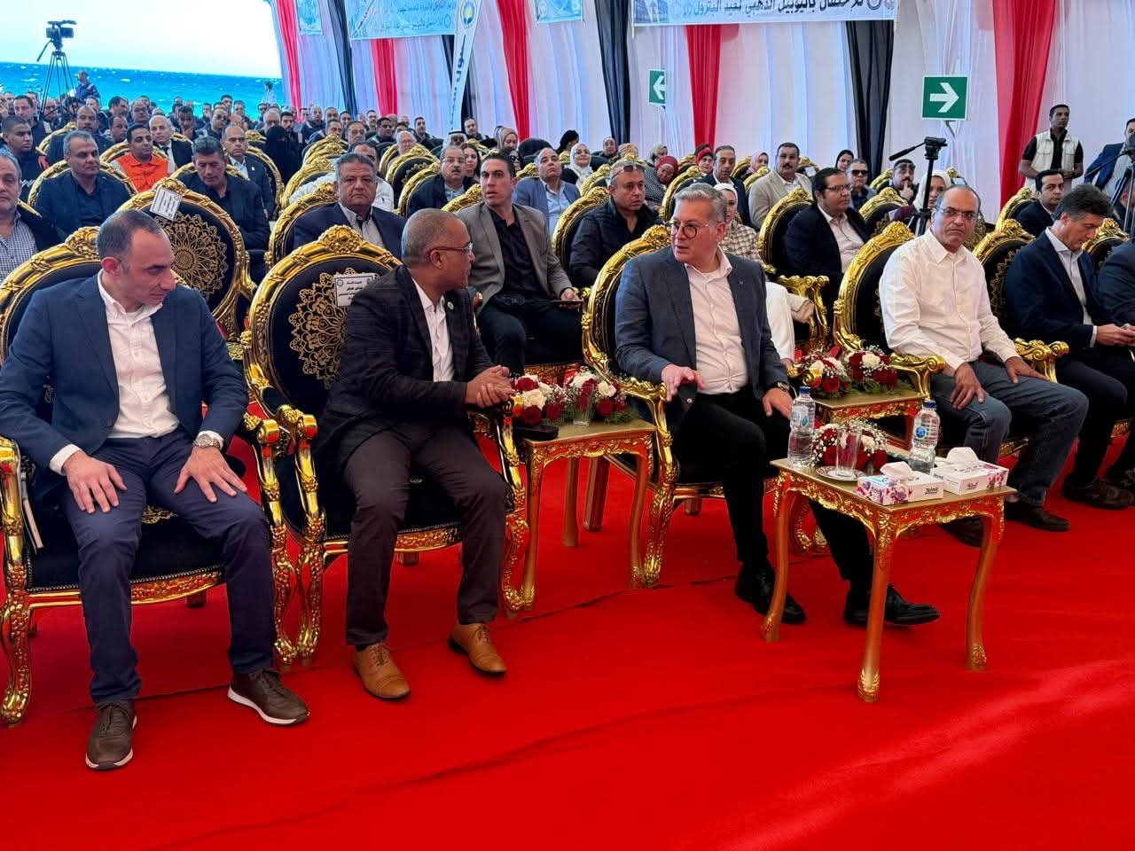 بدوى يشهد احتفالات اليوبيل الذهبي لعيد البترول بموقع بتروبل أبورديس بجنوب سيناء