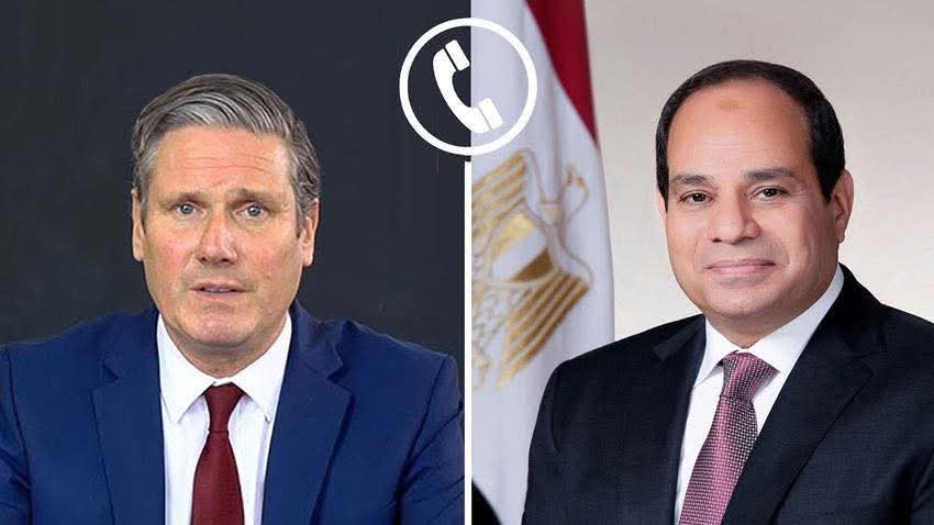الرئيس السيسى يبحث وقف إطلاق النار والتهدئة في غزة وضمان تدفق المساعدات مع رئيس وزراء بريطانيا