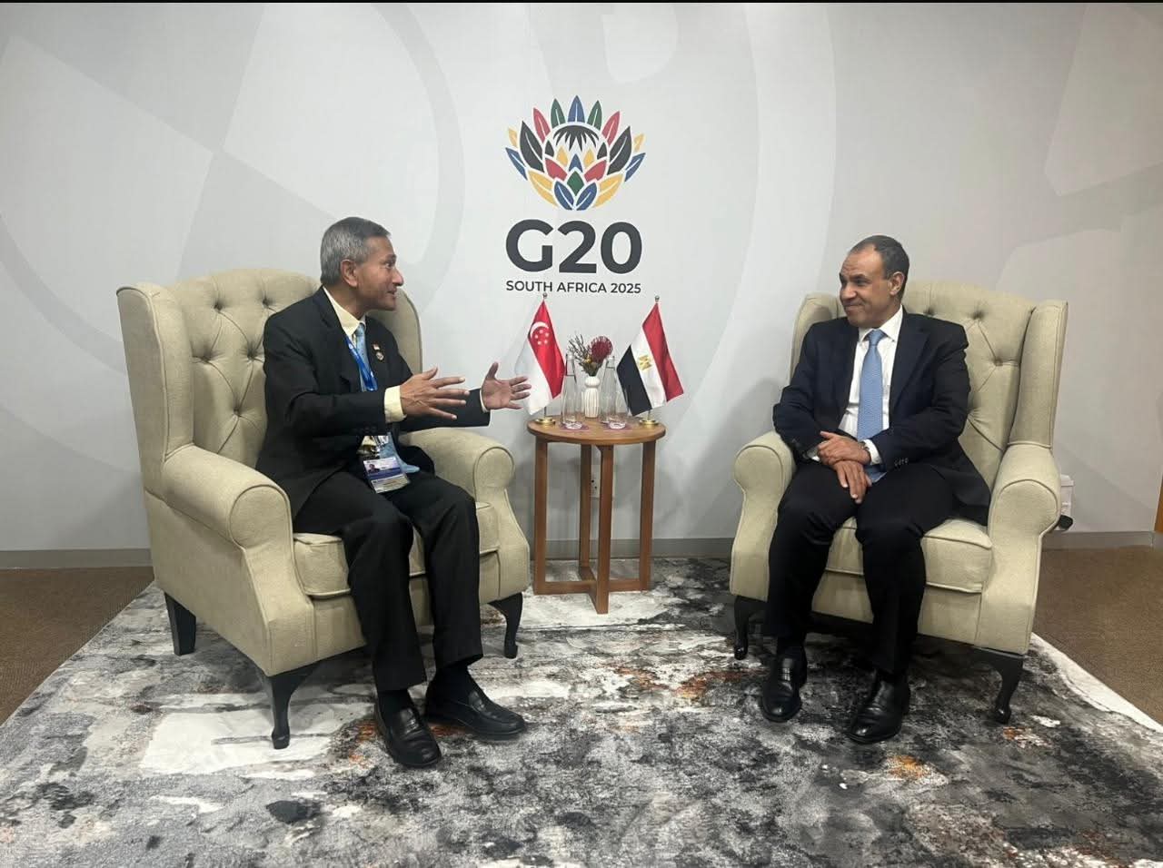 وزير الخارجية يبحث مع نظيره السنغافوري تعزيز التعاون بين البلدين