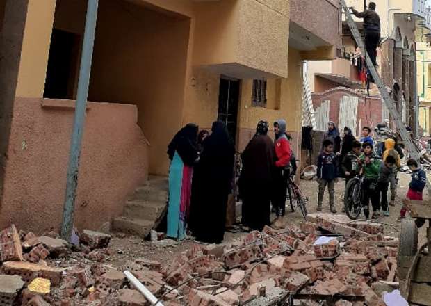 انهيار منزل بالمنصورة إثر انفجار أنبوبة غاز