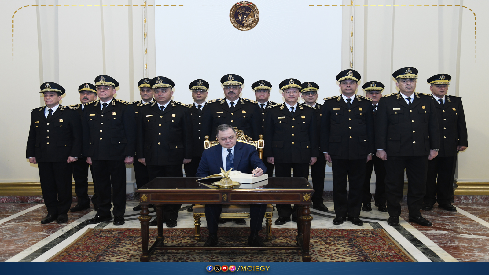 وزير الداخلية يسجل كلمة شكر بقصر عابدين بمناسبة عيد الشرطة