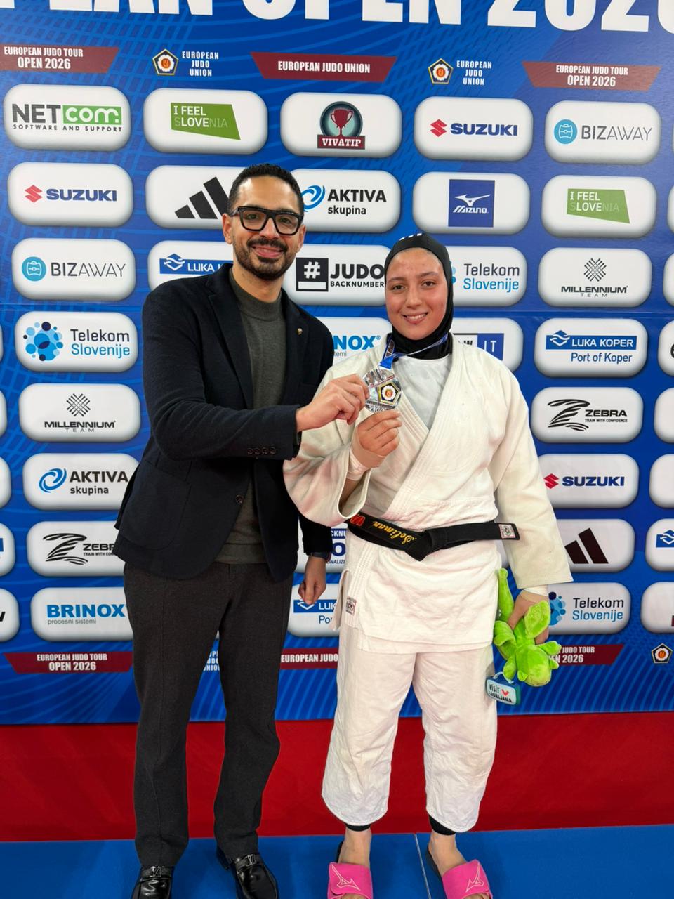 جوهر يهنئ صفا سليمان بأول إنجاز تاريخي للجودو المصري في كأس العالم للكبار