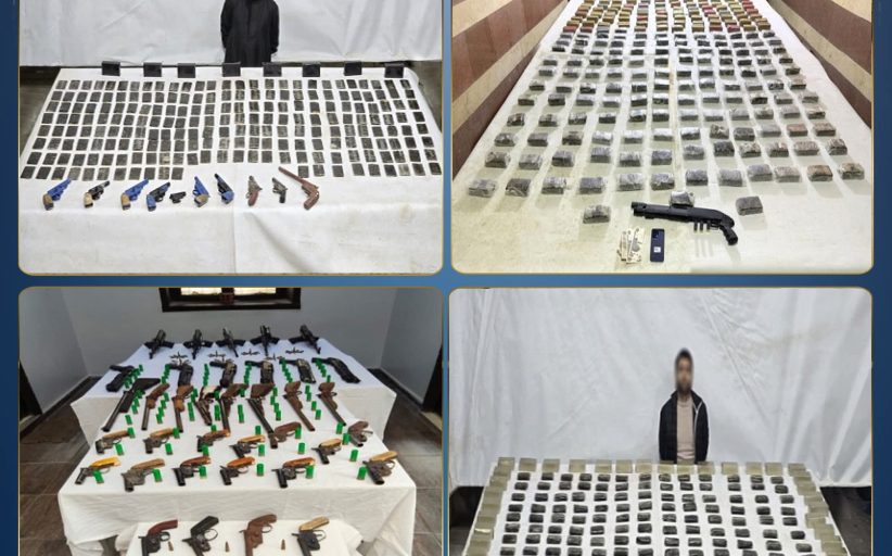 الداخلية تضبط مخدرات وأسلحة بقيمة 104 ملايين جنيه