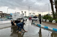 جهود محافظة السويس في أعمال كسح المياه من الشوارع علي مستوي الأحياء