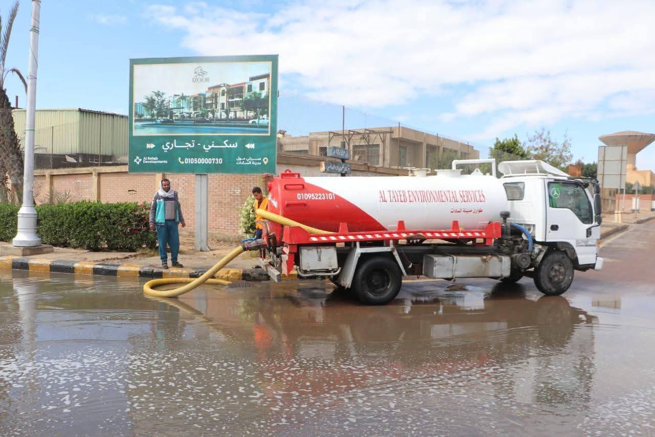 أجهزة المدن الجديدة تُكثف جهودها لمجابهة مياه الأمطار والتعامل مع موجة الطقس السيئ