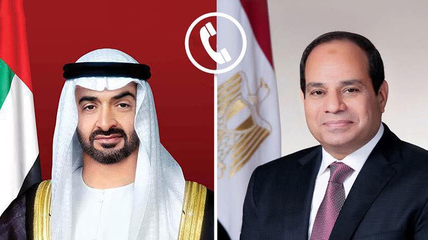 السيسي يؤكد تضامن مصر الكامل مع الإمارات في اتصال هاتفي مع محمد بن زايد ويدعو لتجنب التصعيد الإقليمي