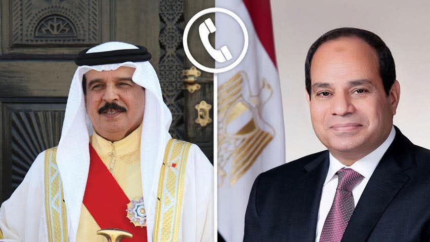 الرئيس السيسي يتلقى اتصالاً من ملك البحرين للتهنئة بعيد الأضحى والتأكيد على عمق العلاقات الثنائية