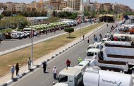 تفقد اصطفاف المعدات في إطار متابعة تنفيذ محافظة الإسماعيلية التدريب العملي المشترك لمجابهة الأزمات والكوارث 