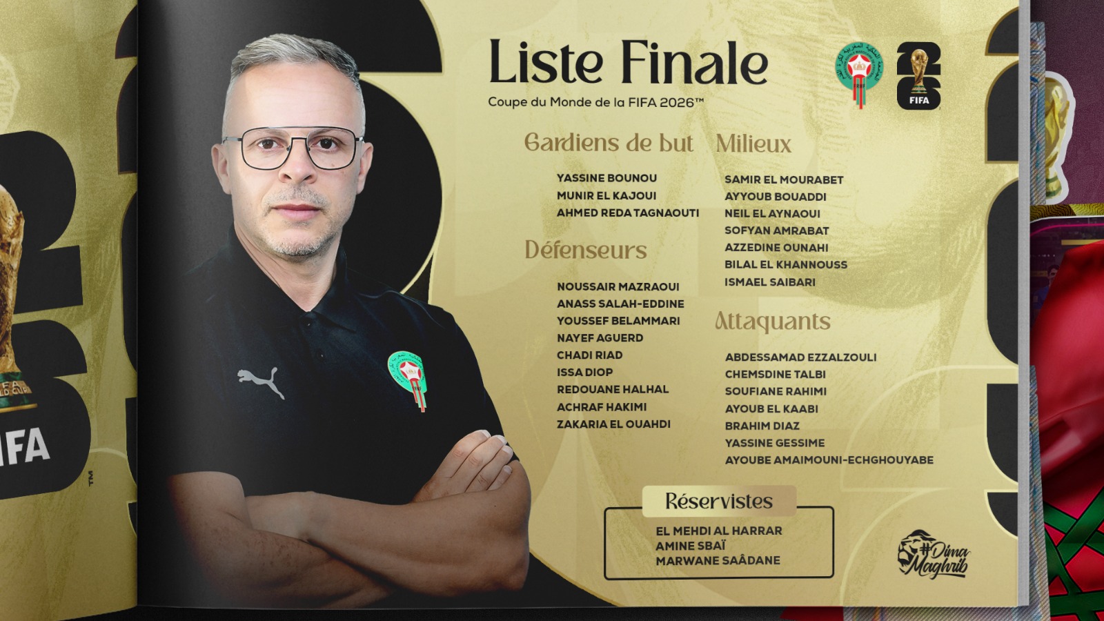 بقيادة وهبي.. أسود الأطلس يكشفون عن كتيبتهم النهائية لنهائيات كأس العالم 2026