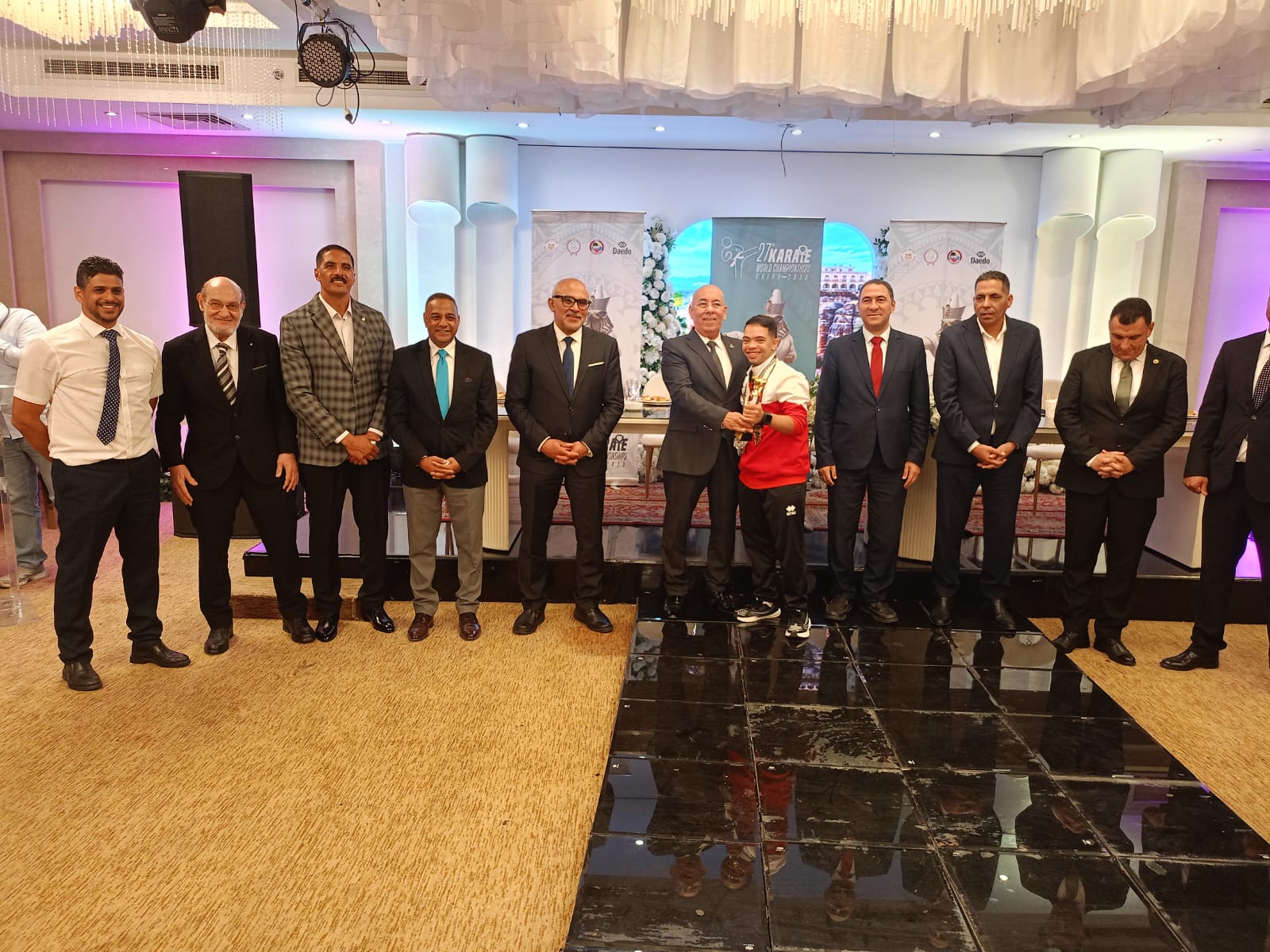 احتفالية استثنائية للأبطال الفائزين ببطولة العالم للكاراتيه