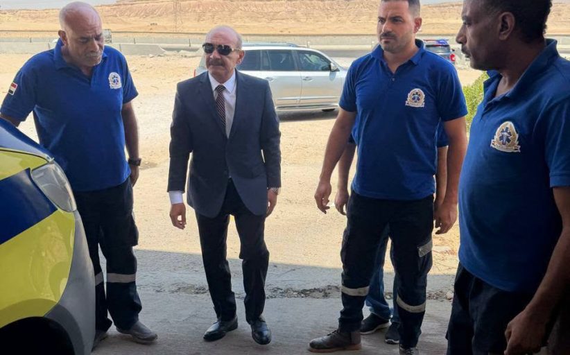 محافظ السويس يتفقد الإسعاف ونقطه الحماية المدنية بطريق السويس - السخنة